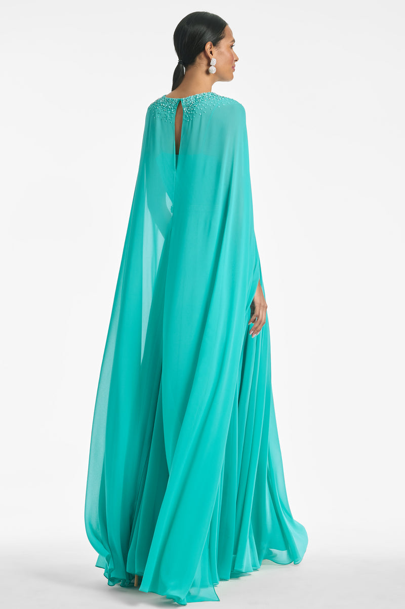 Cape Strapless Glitter Ball Gown by Elizabeth K GL3078 – ABC Fashion